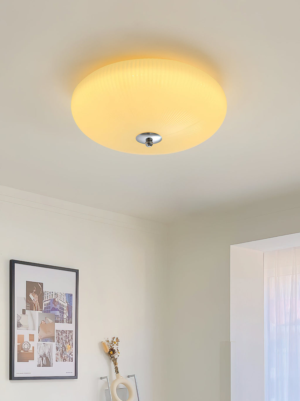 Ribbed Dome LED Flush Ceiling Light