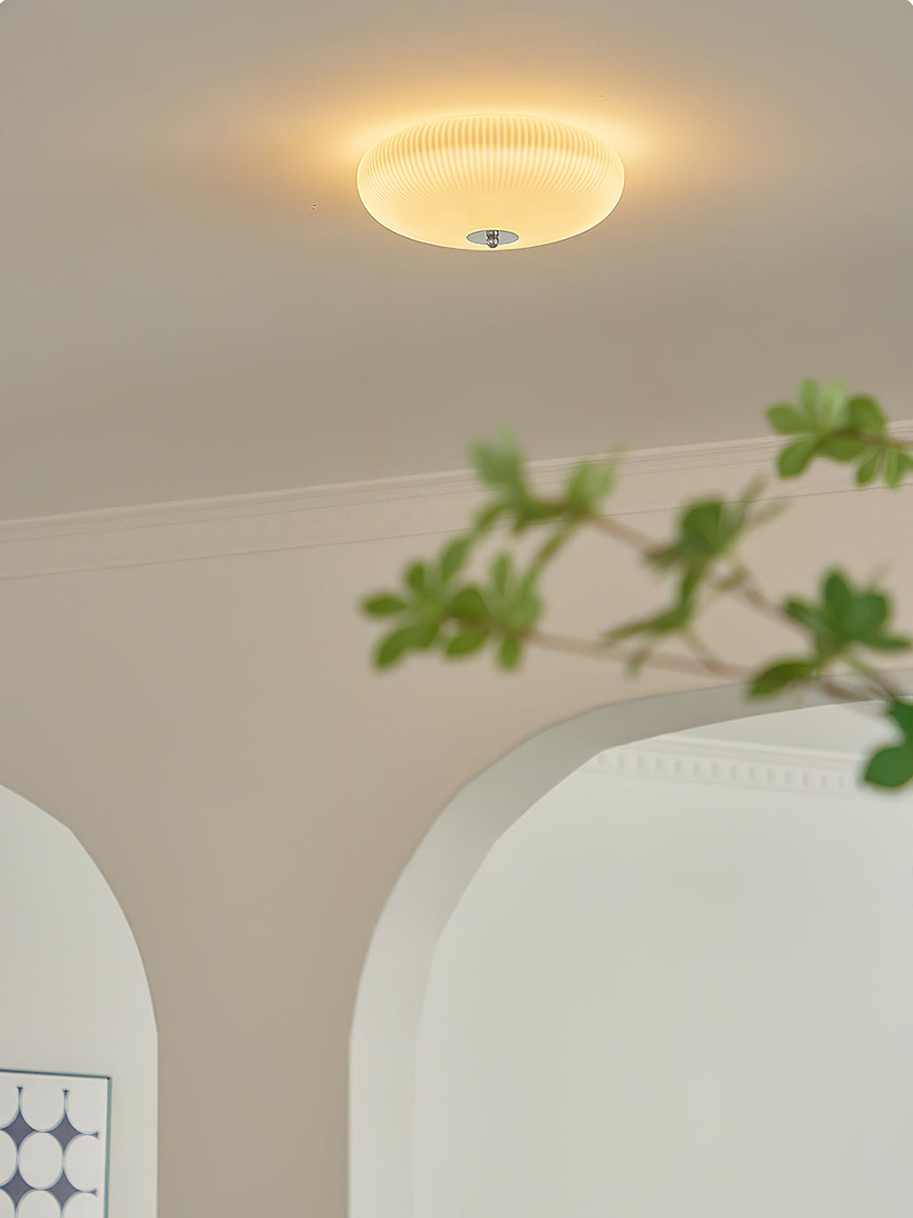 Ribbed Dome LED Flush Ceiling Light