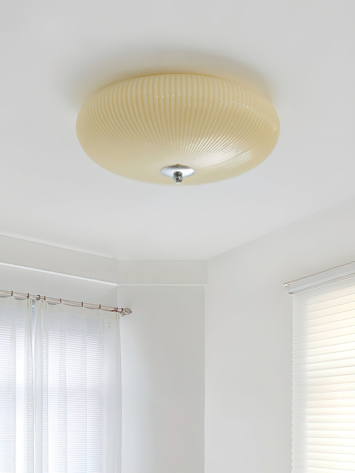 Ribbed Dome LED Flush Ceiling Light