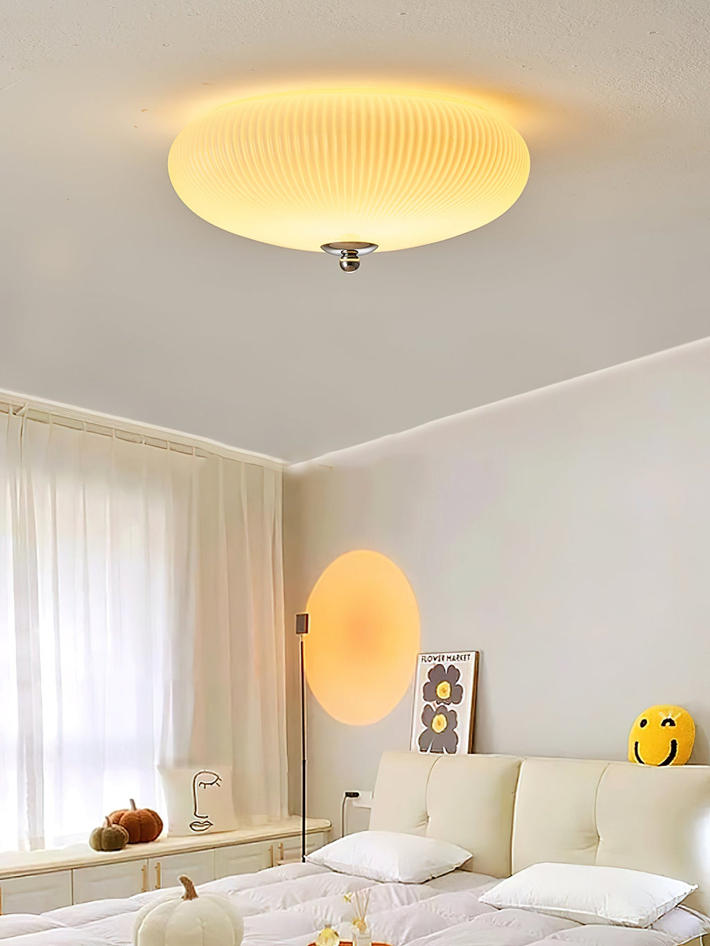 Ribbed Dome LED Flush Ceiling Light
