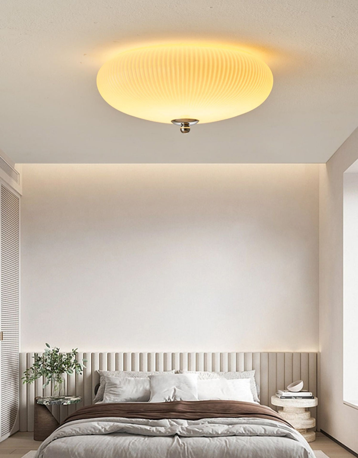 Ribbed Dome LED Flush Ceiling Light