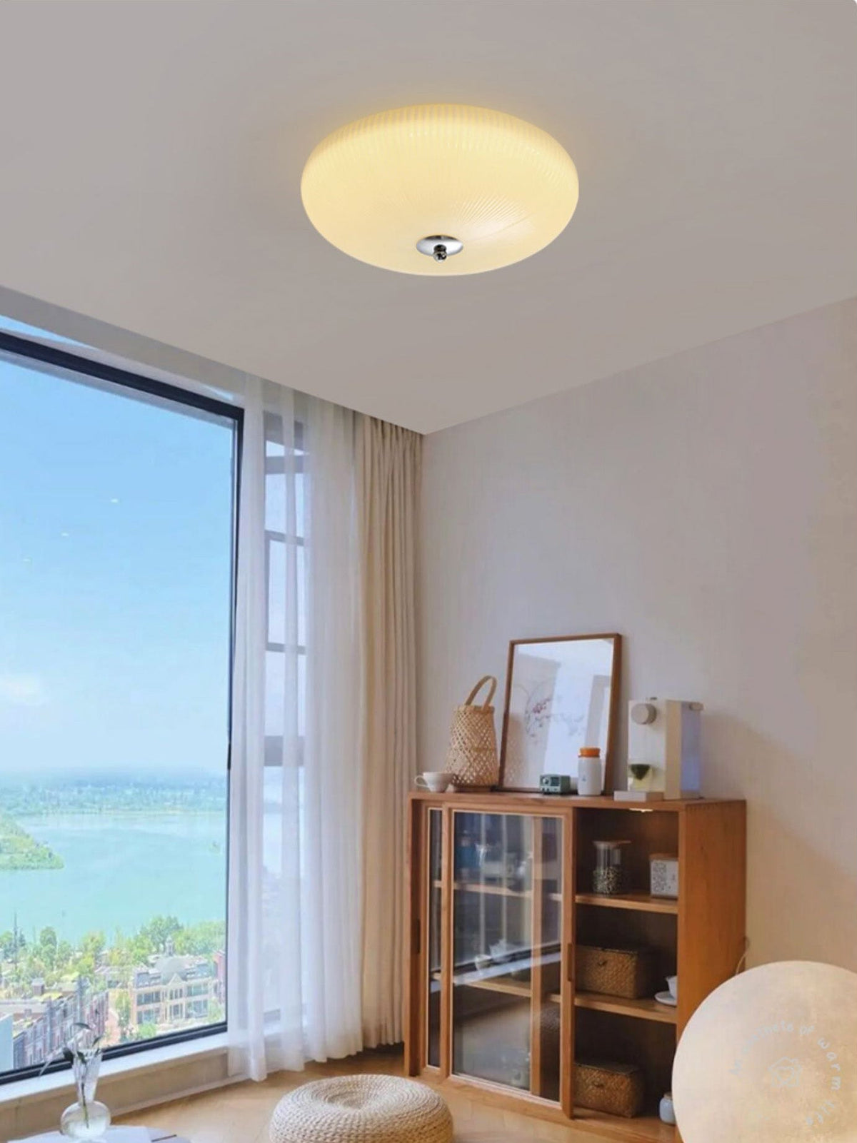 Ribbed Dome LED Flush Ceiling Light