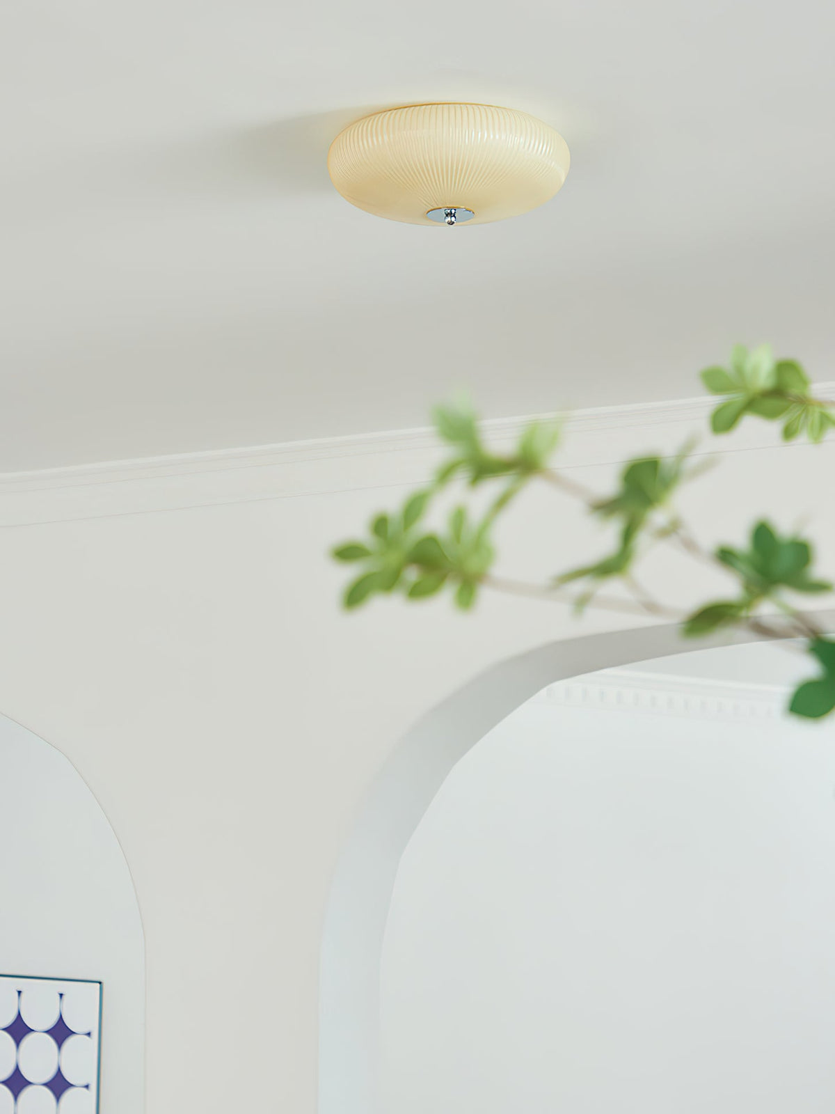 Ribbed Dome LED Flush Ceiling Light