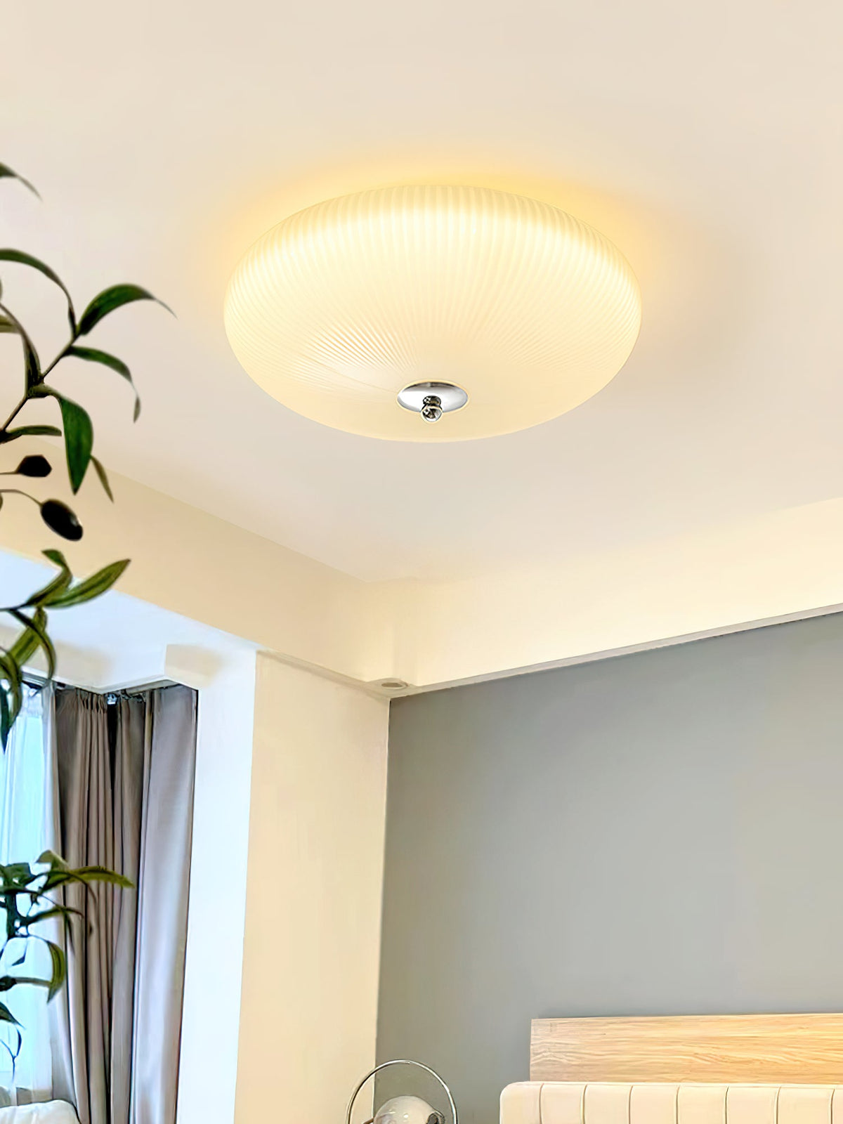 Ribbed Dome LED Flush Ceiling Light