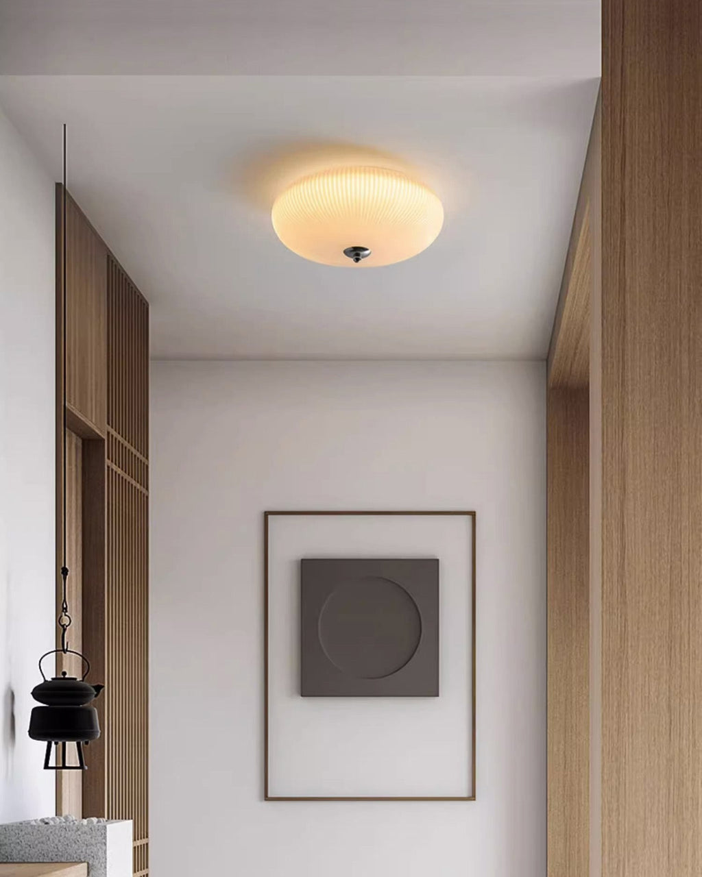 Ribbed Dome LED Flush Ceiling Light