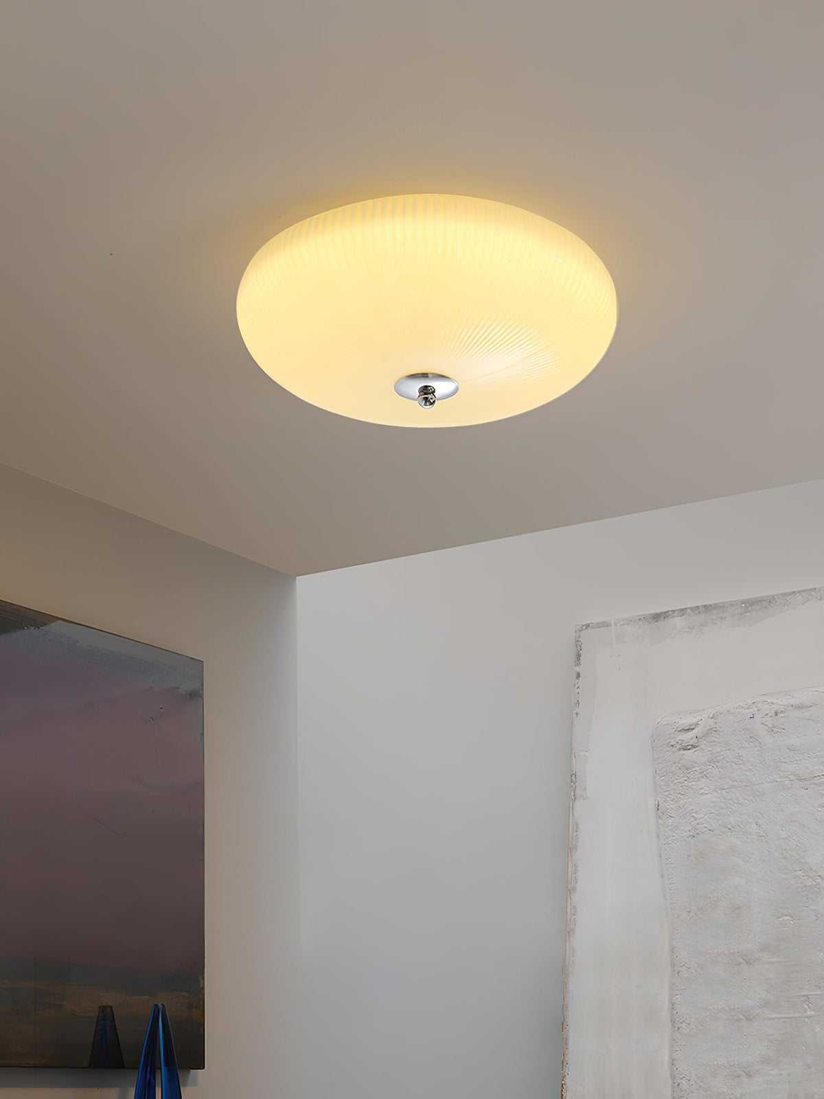 Ribbed Dome LED Flush Ceiling Light
