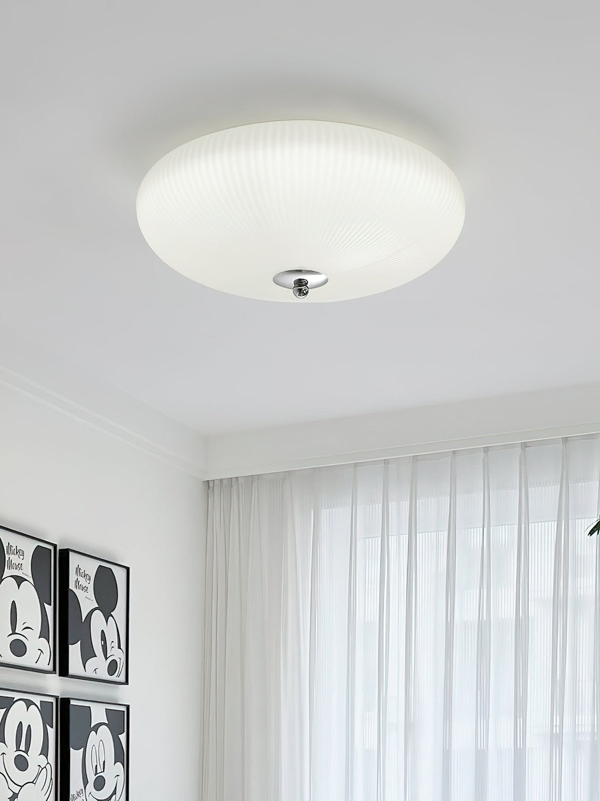Ribbed Dome LED Flush Ceiling Light