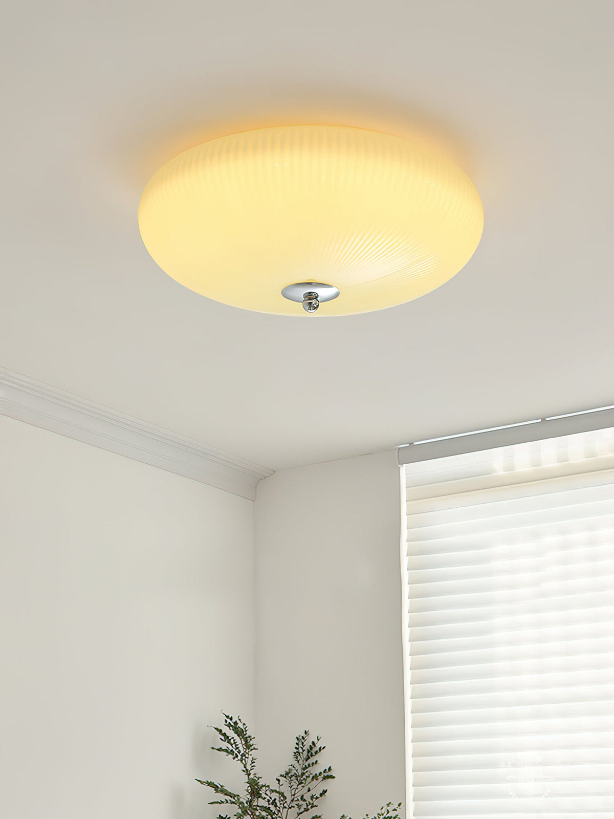 Ribbed Dome LED Flush Ceiling Light