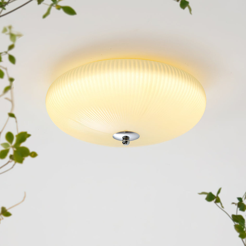 Ribbed Dome LED Flush Ceiling Light