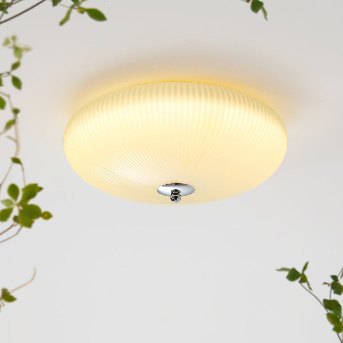 Ribbed Dome LED Flush Ceiling Light