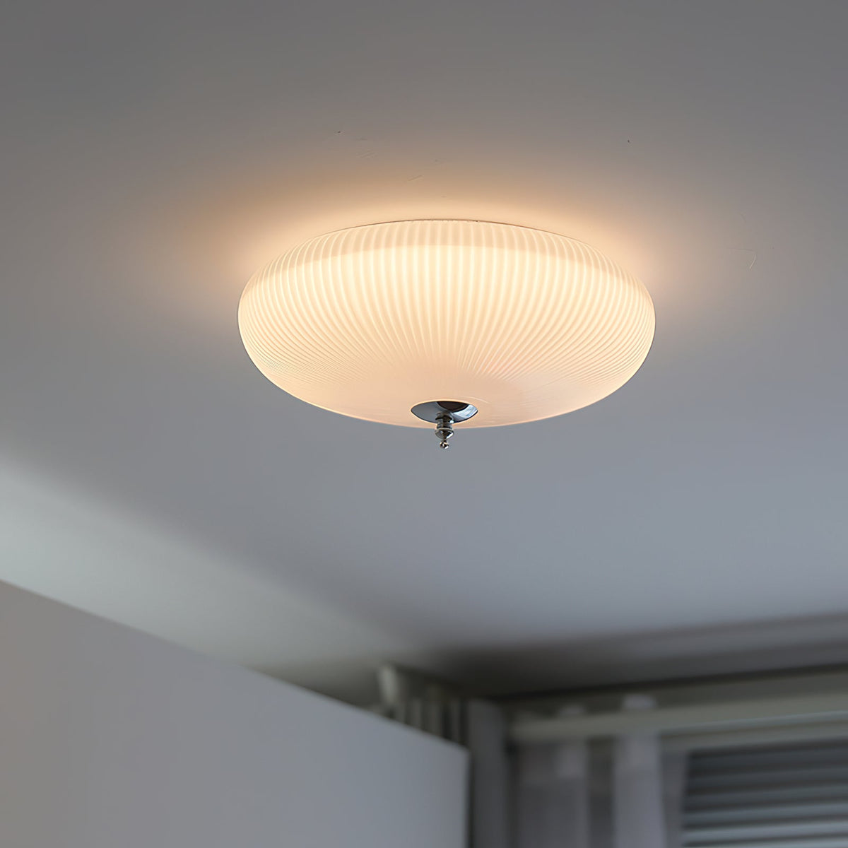 Ribbed Dome LED Flush Ceiling Light