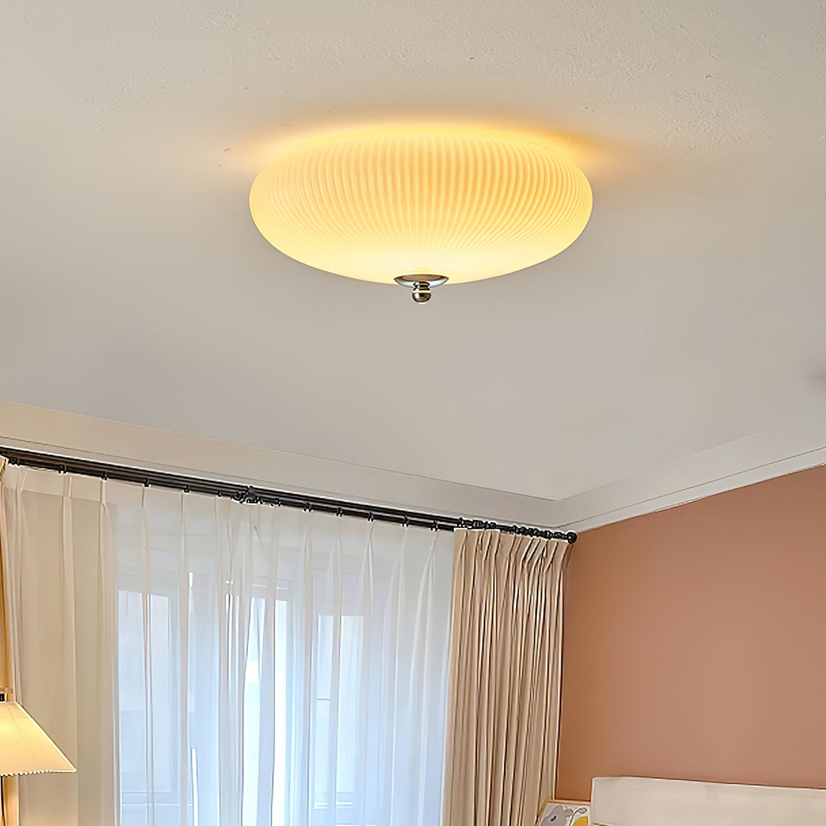 Ribbed Dome LED Flush Ceiling Light