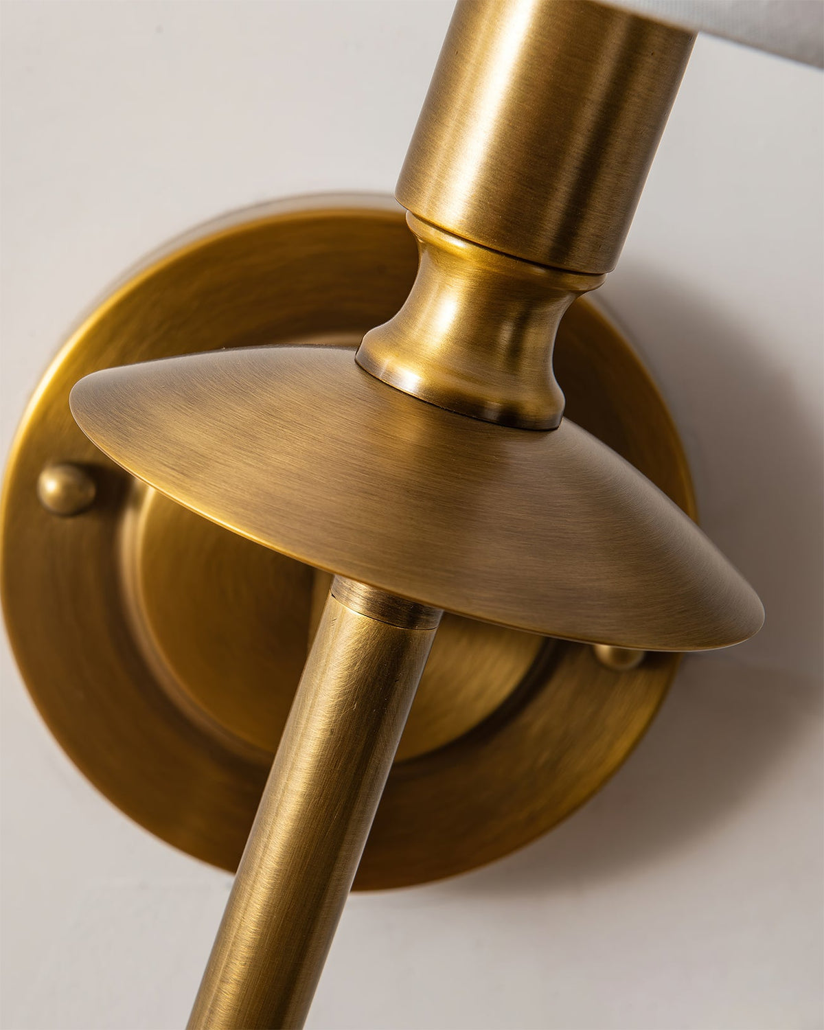Slim Brass Stem Linen Wall Light