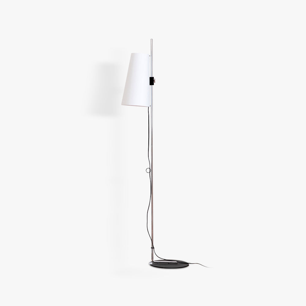 Tapered Rice Paper Shade Chrome Floor Lamp