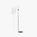 Tapered Rice Paper Shade Chrome Floor Lamp