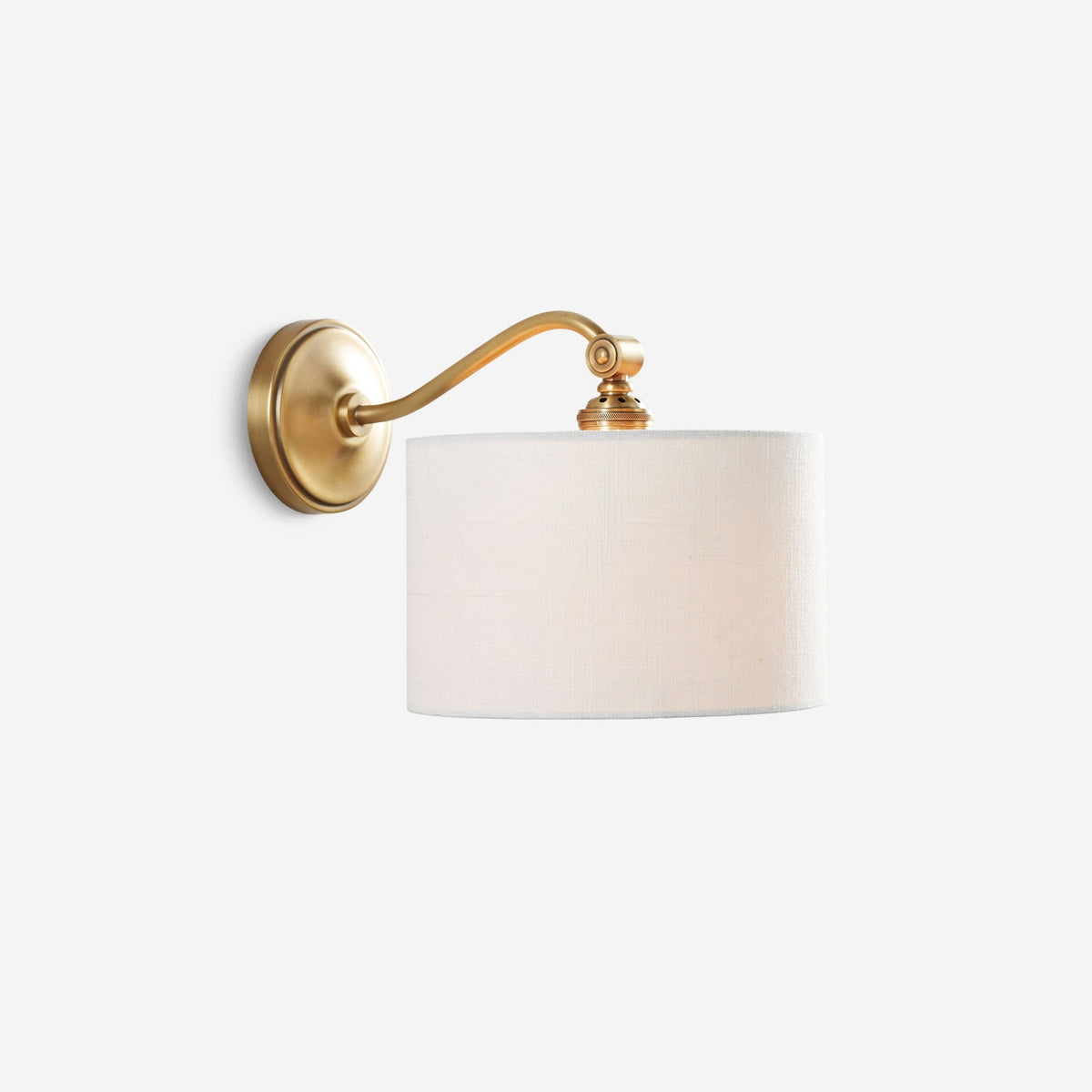 Curved Arm Drum Shade Wall Light
