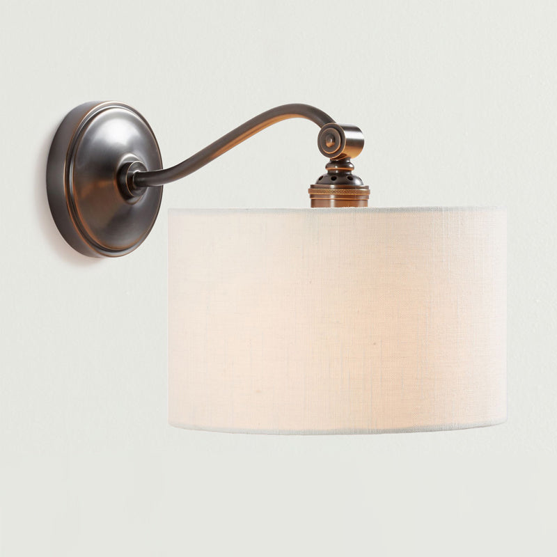 Curved Arm Drum Shade Wall Light