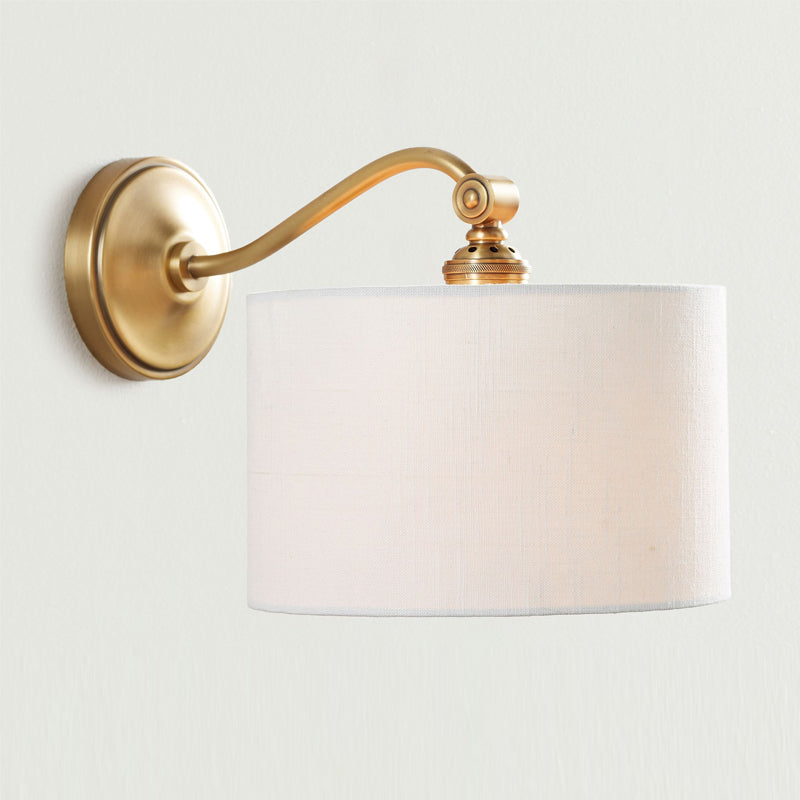 Curved Arm Drum Shade Wall Light