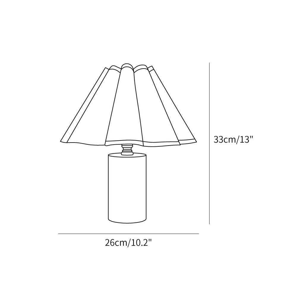 Pleated Shade Walnut Base Table Lamp