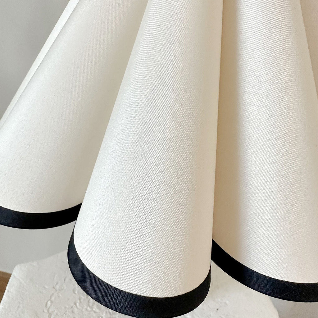 Pleated Shade Walnut Base Table Lamp
