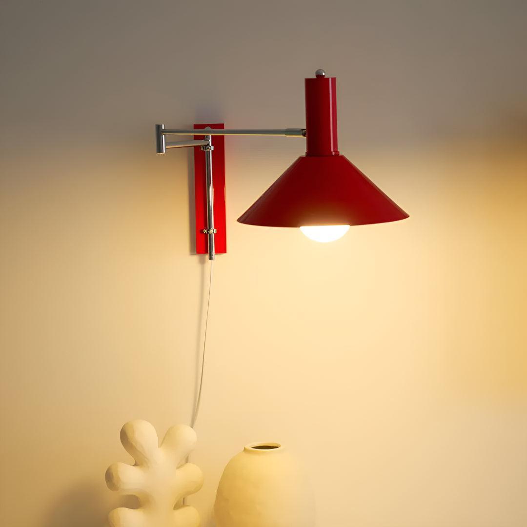 Modern Adjustable Metal Wall Lamp With Swing Arm Design