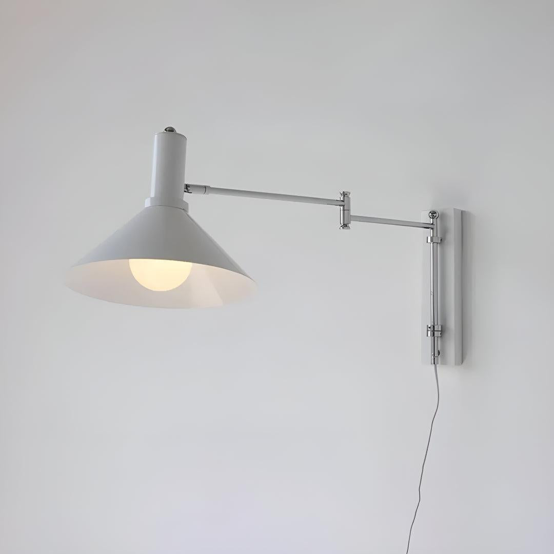 Modern Adjustable Metal Wall Lamp With Swing Arm Design