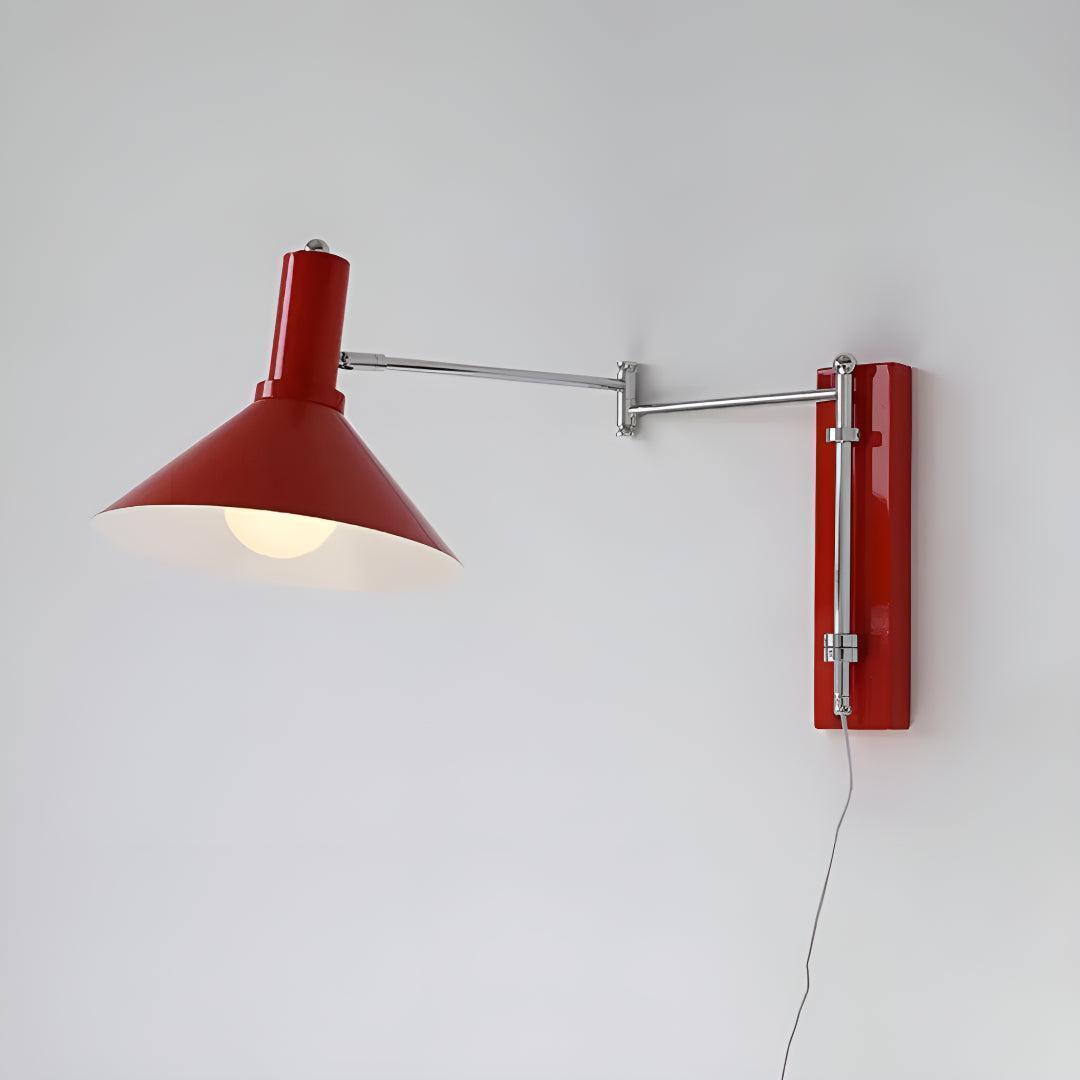 Modern Adjustable Metal Wall Lamp With Swing Arm Design