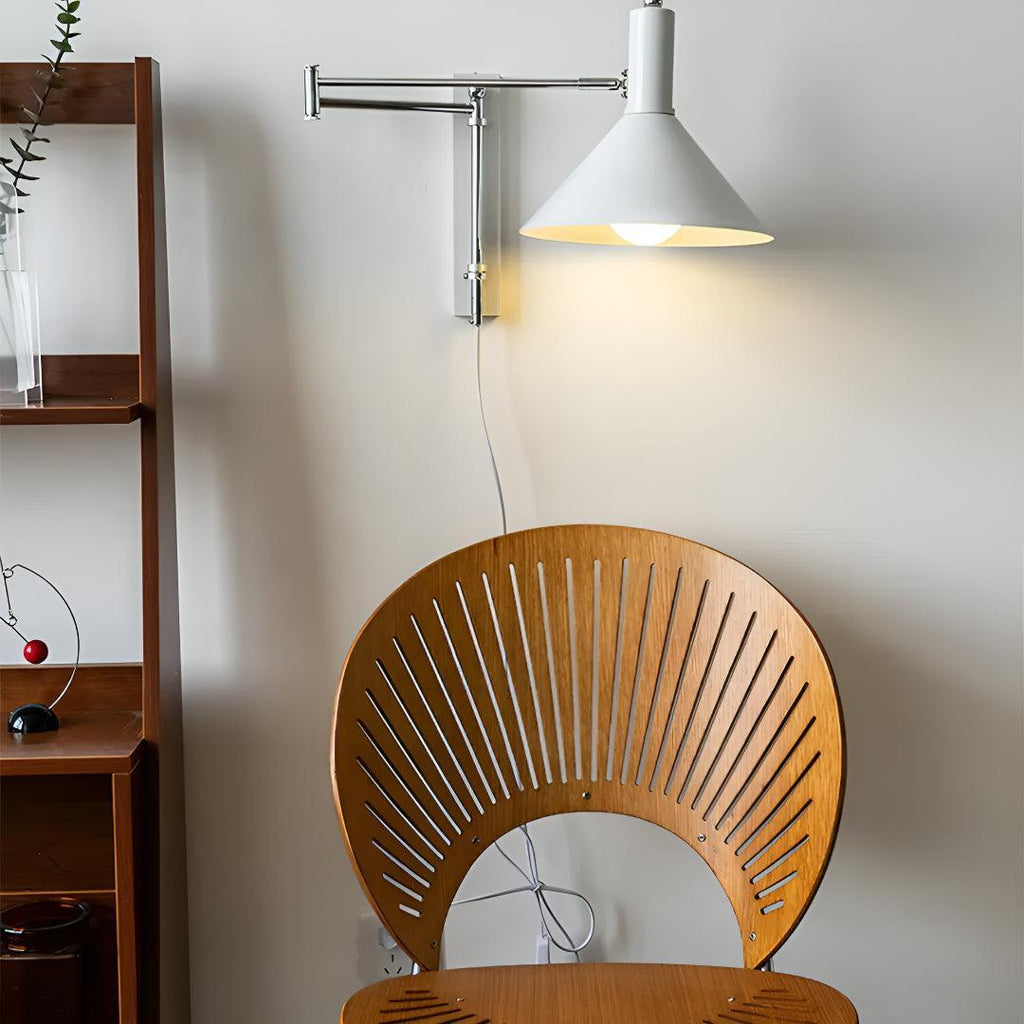 Modern Adjustable Metal Wall Lamp With Swing Arm Design
