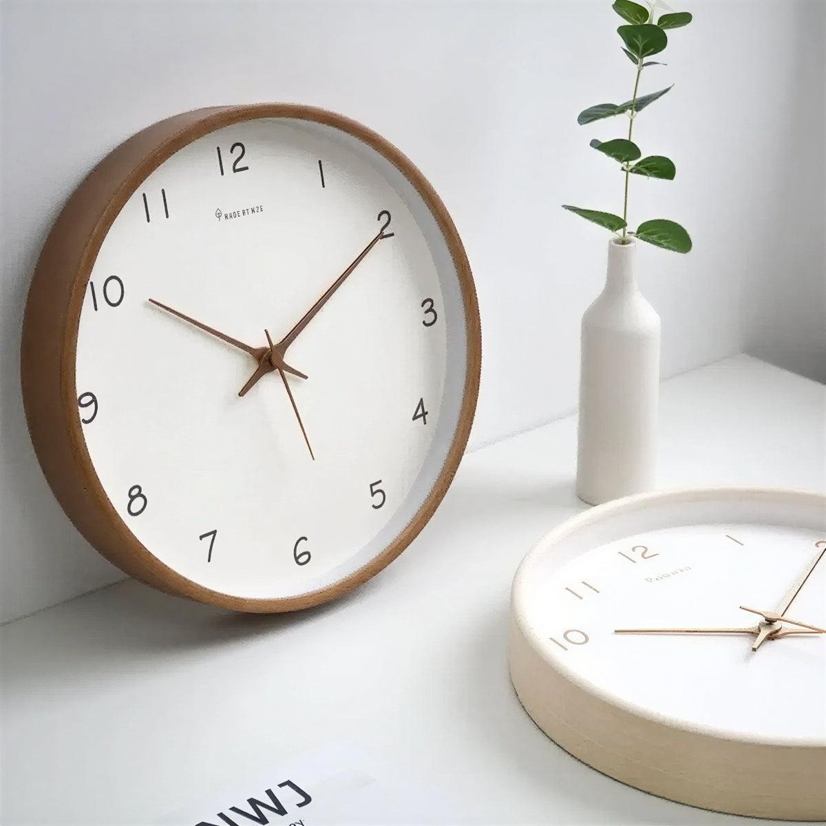 Modern Silent Wooden Analog Wall Clock