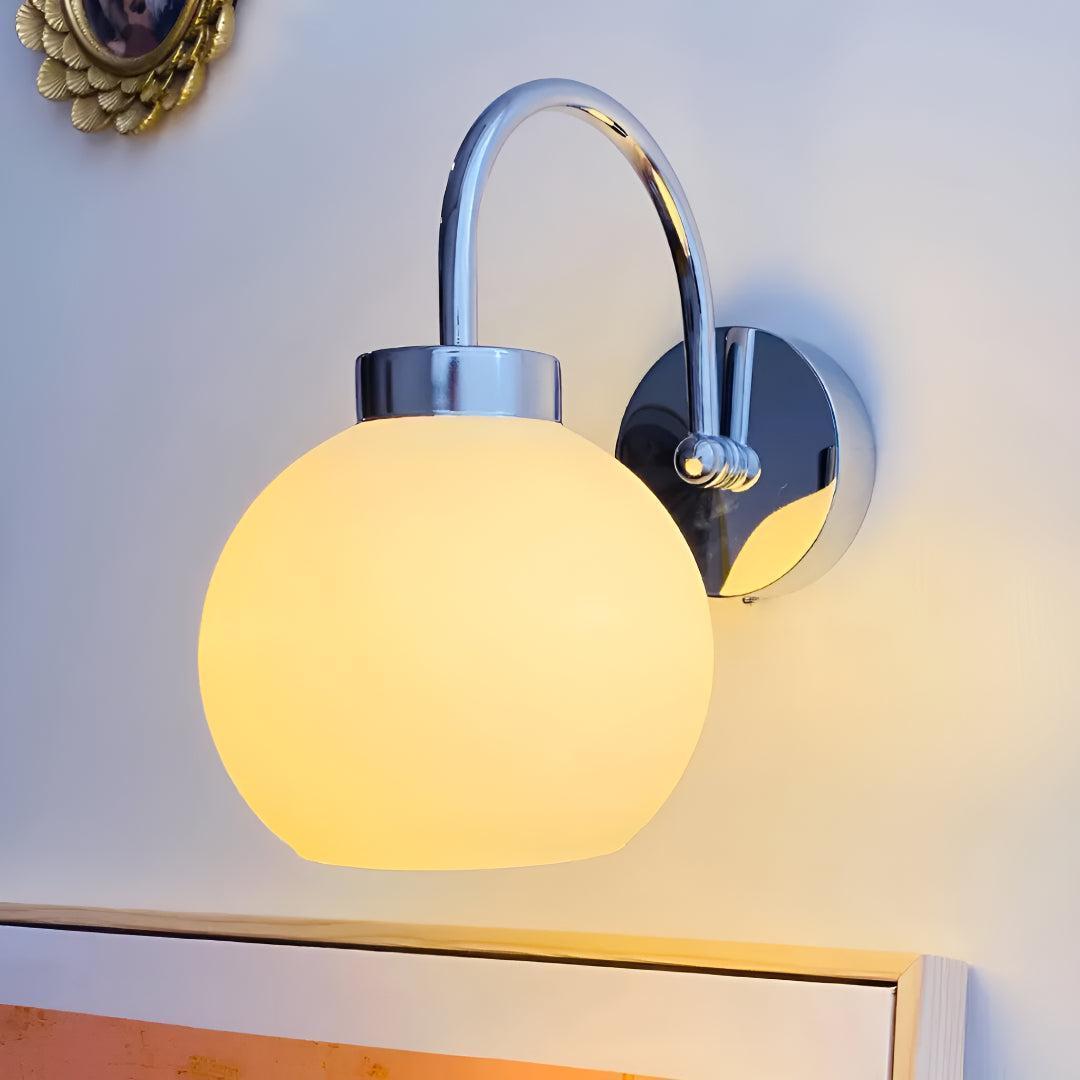 Modern Wall Light Fixture With Glass Globe Shade