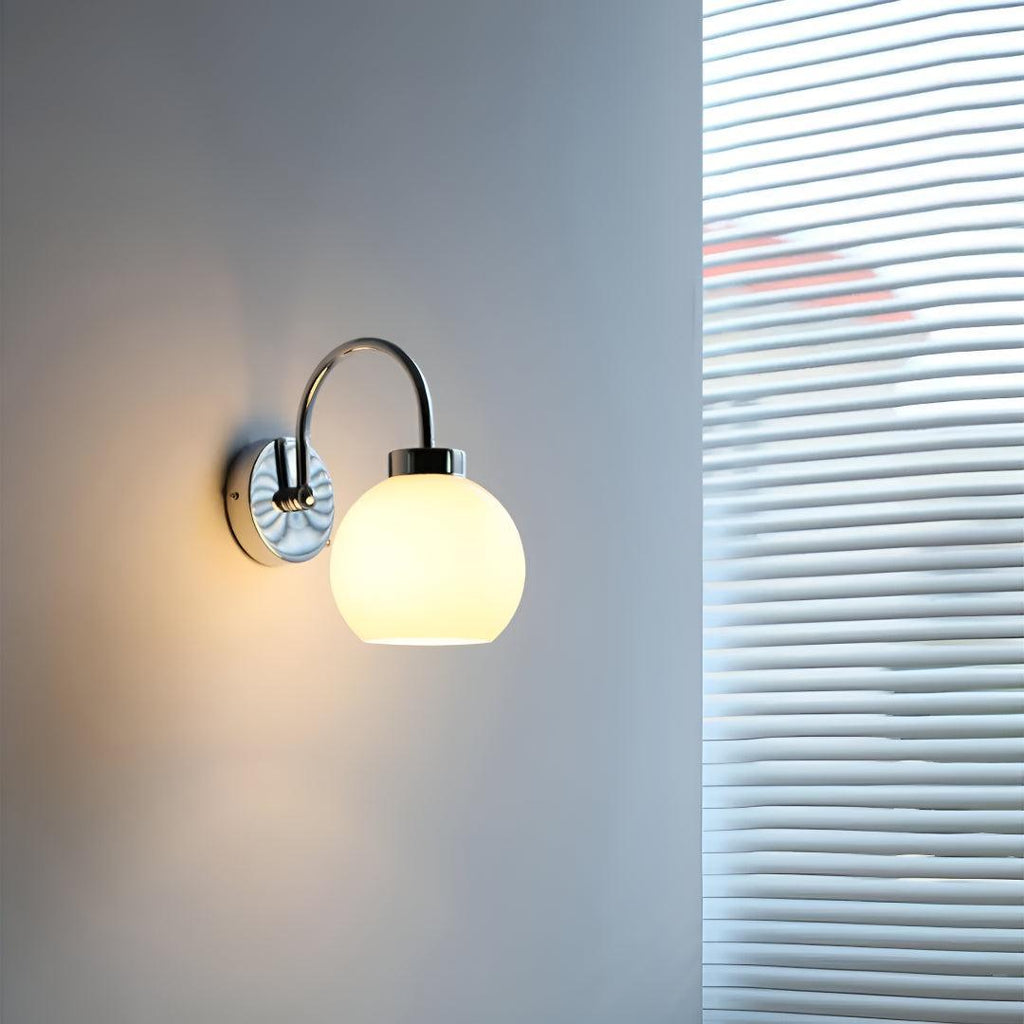 Modern Wall Light Fixture With Glass Globe Shade