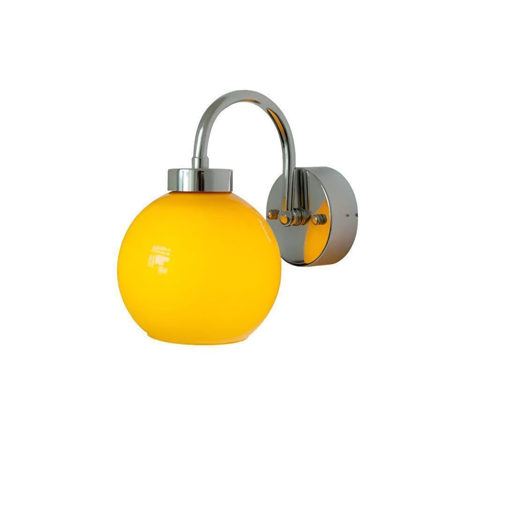 Modern Wall Light Fixture With Glass Globe Shade