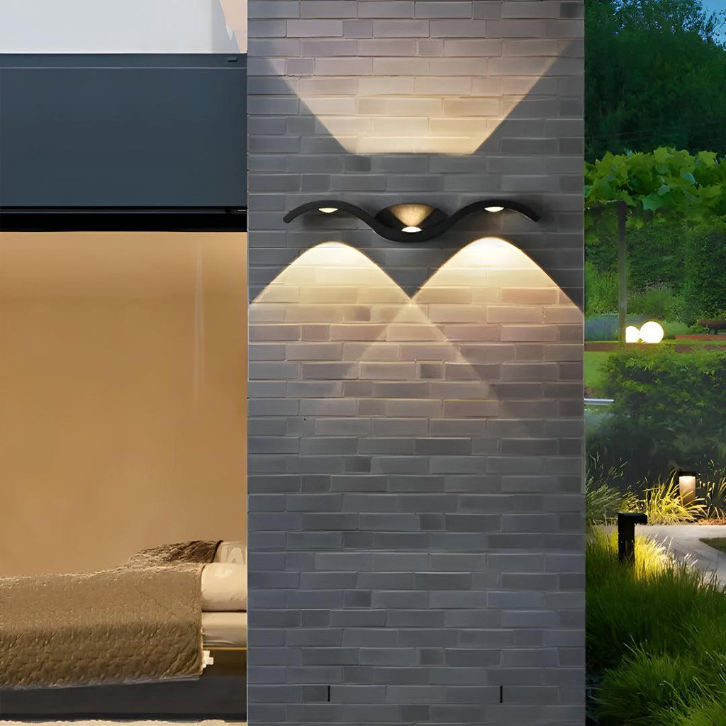 Modern Wavy Seagull LED Wall Light With Up Down Design
