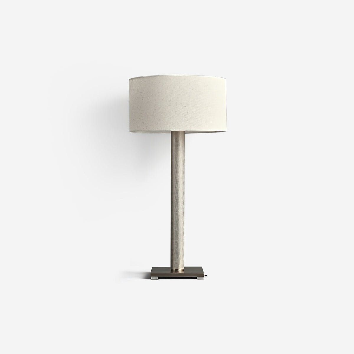 Linen Drum Shade Square Base Table Lamp