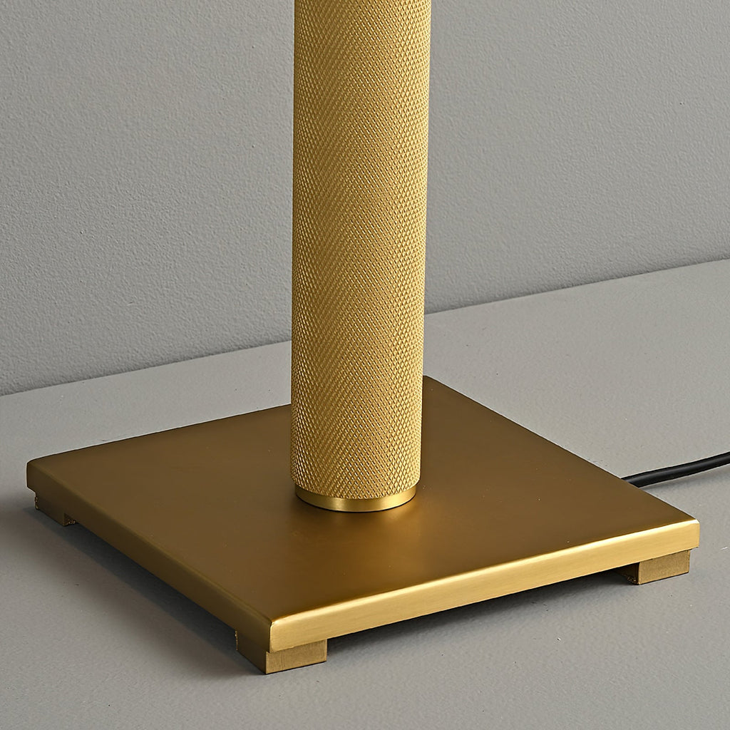 Linen Drum Shade Square Base Table Lamp