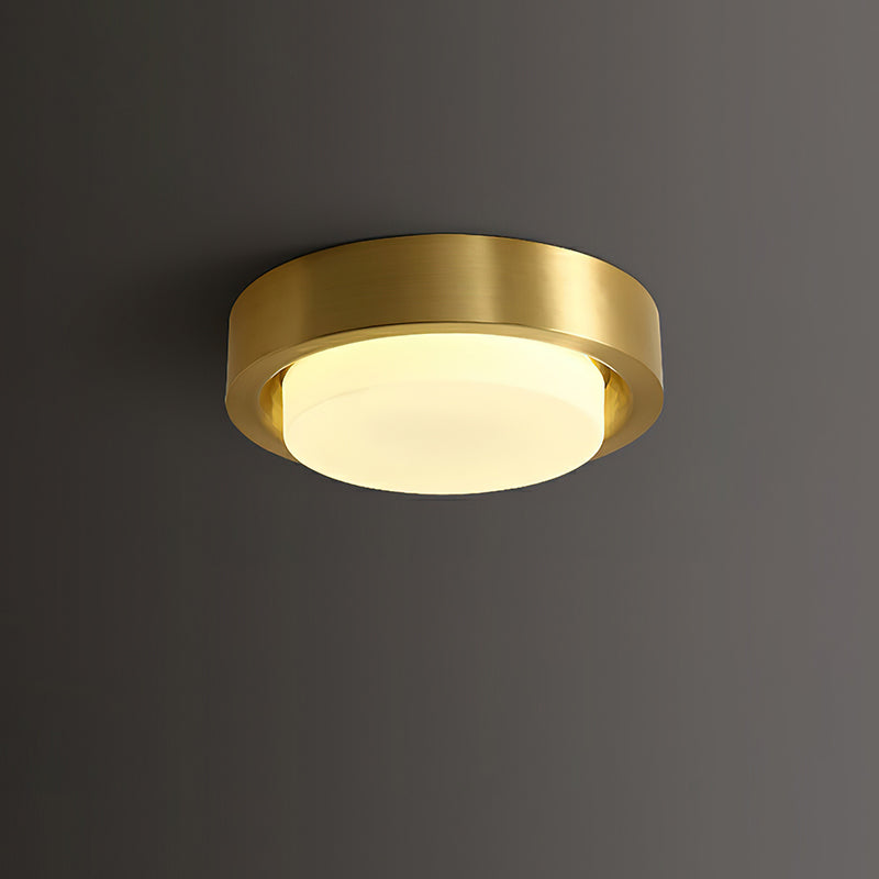 Wide Round Frosted Glass LED Flush Ceiling Light