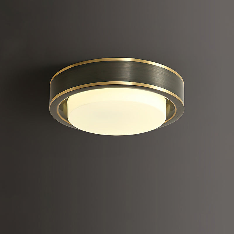 Wide Round Frosted Glass LED Flush Ceiling Light