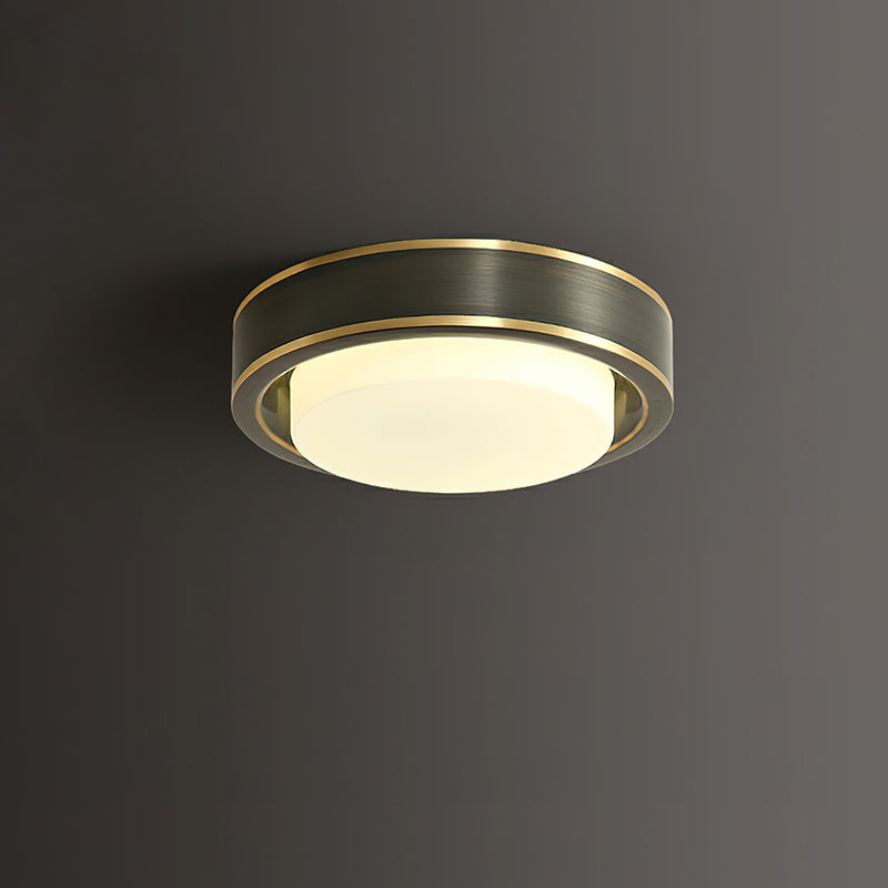 Wide Round Frosted Glass LED Flush Ceiling Light