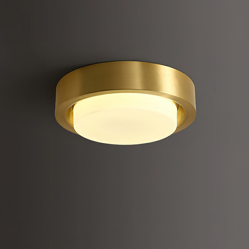 Wide Round Frosted Glass LED Flush Ceiling Light