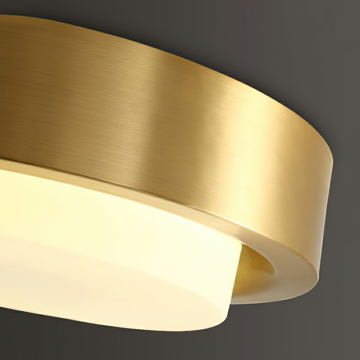 Wide Round Frosted Glass LED Flush Ceiling Light