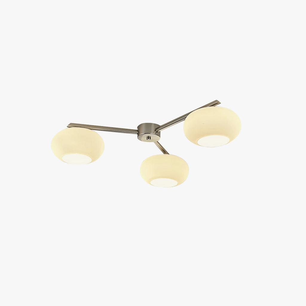 Branching Glass Globe Semi-Flush Ceiling Light