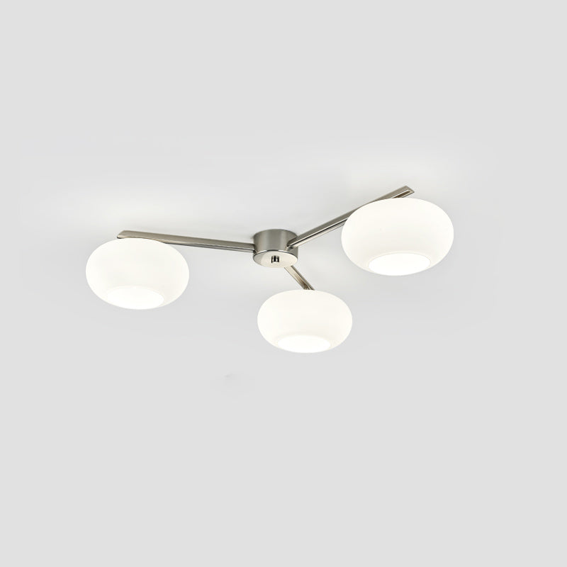 Branching Glass Globe Semi-Flush Ceiling Light