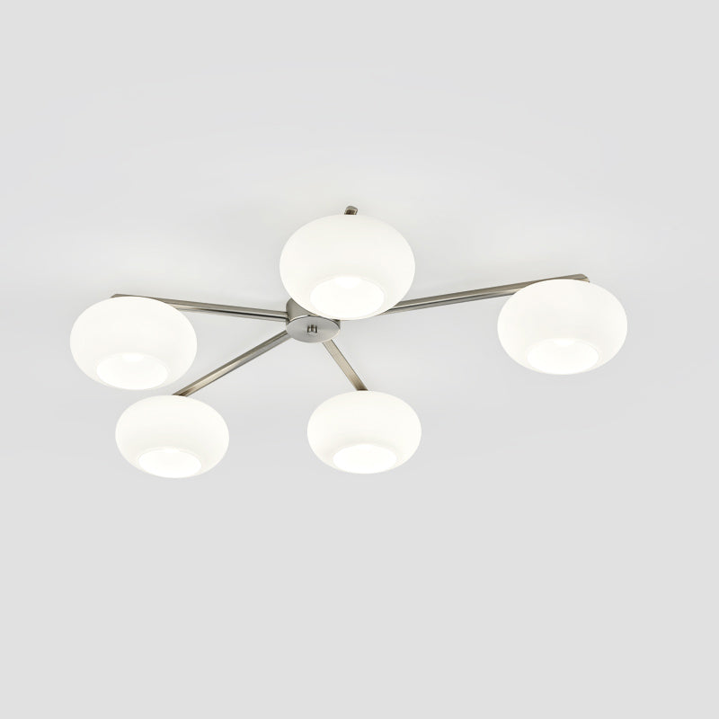 Branching Glass Globe Semi-Flush Ceiling Light
