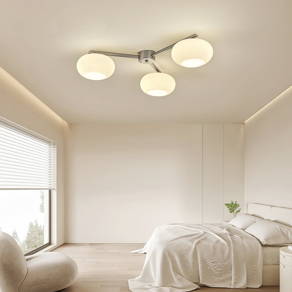 Branching Glass Globe Semi-Flush Ceiling Light