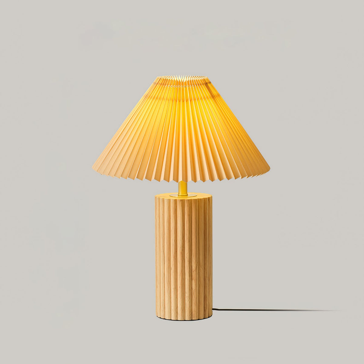 Ribbed Base Pleated Cone Table Lamp