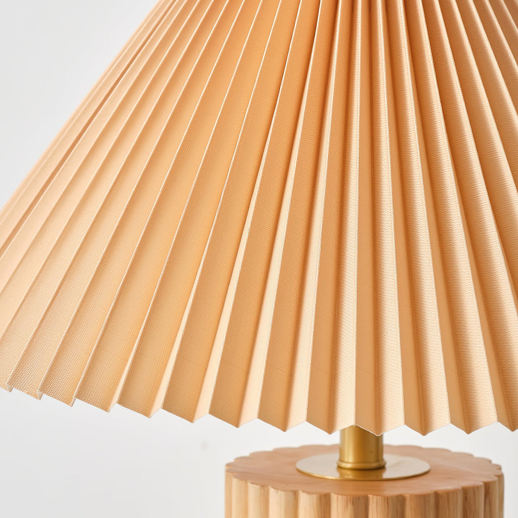 Ribbed Base Pleated Cone Table Lamp