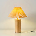 Ribbed Base Pleated Cone Table Lamp