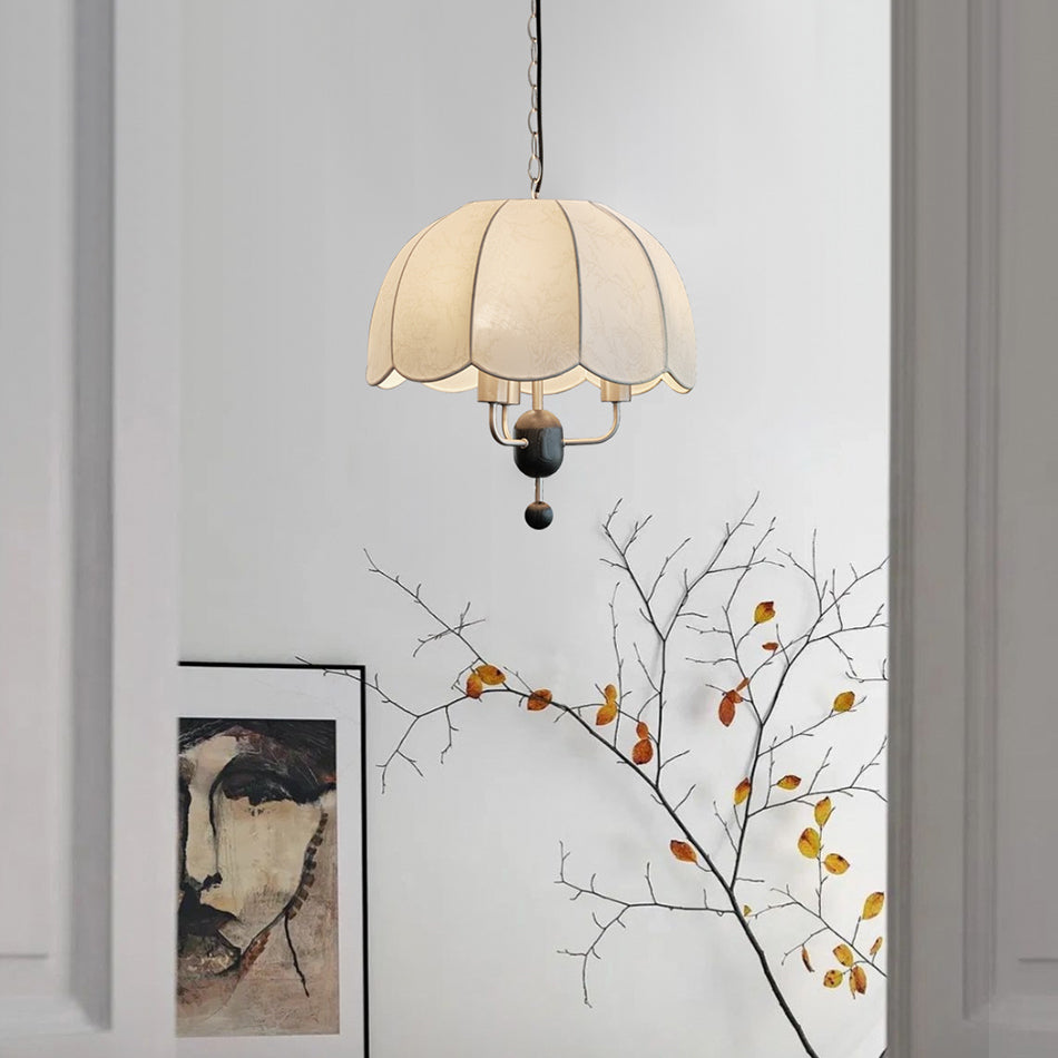 Scalloped Fabric Dome Pendant Lamp