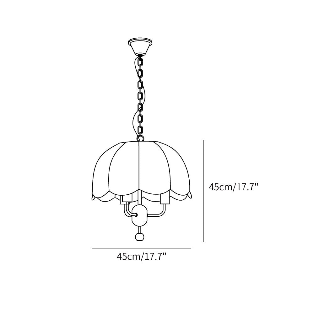 Scalloped Fabric Dome Pendant Lamp