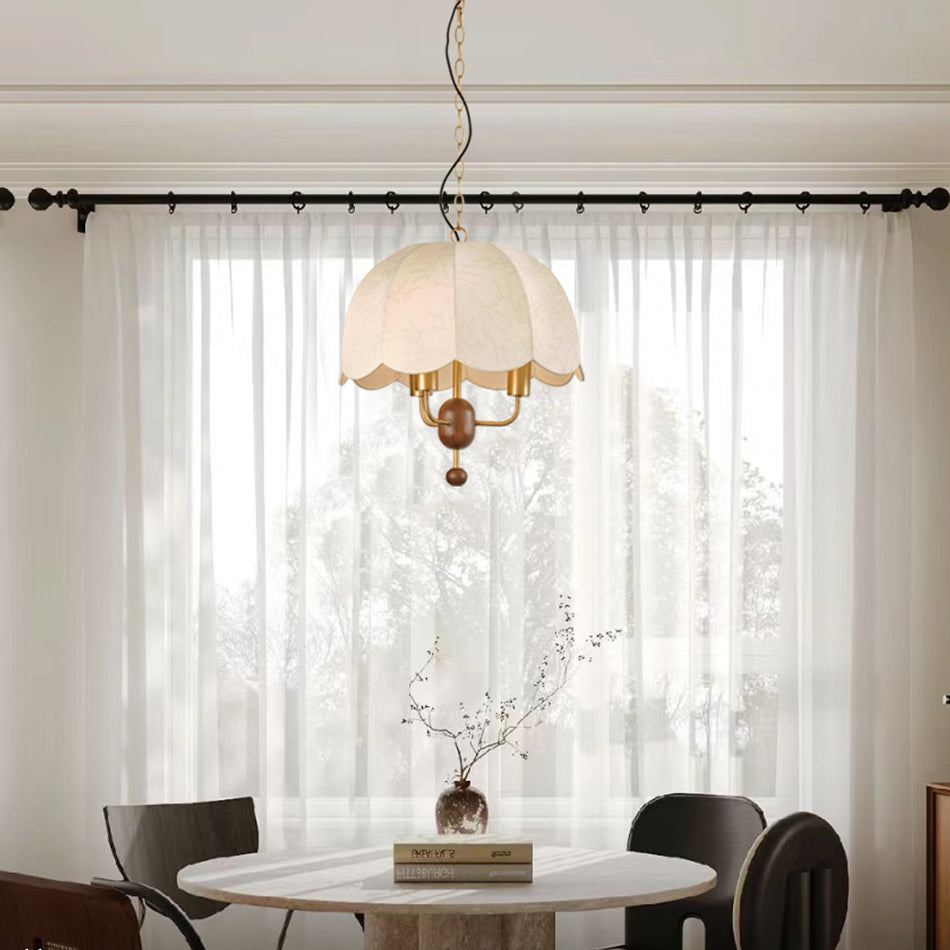 Scalloped Fabric Dome Pendant Lamp